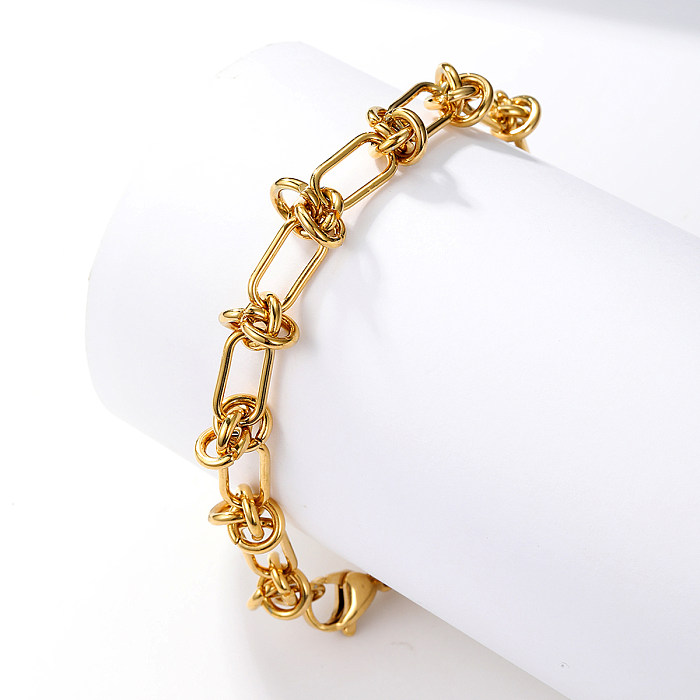 1 Piece Fashion Solid Color Stainless Steel Plating Bracelets