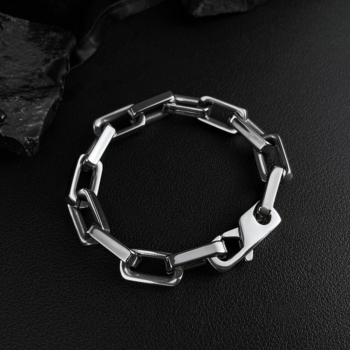 Hip-Hop Solid Color Titanium Steel Bracelets