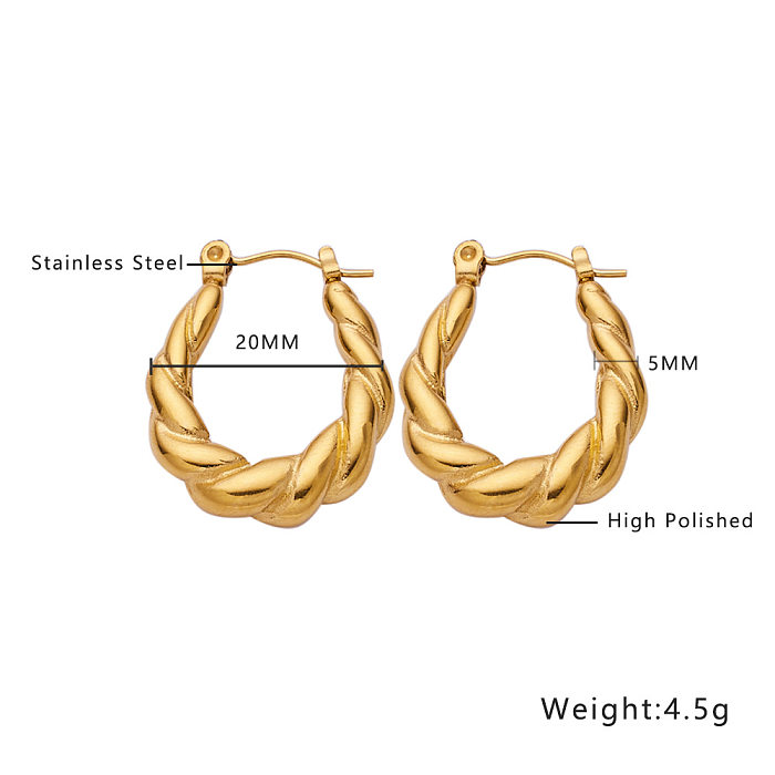 1 Pair IG Style U Shape Plating Stainless Steel Earrings