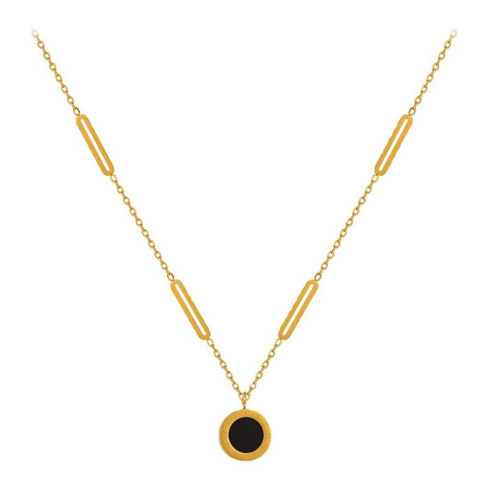 Simple Style Geometric Stainless Steel 18K Gold Plated Pendant Necklace