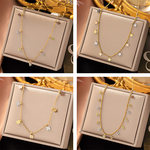 Simple Style Star Flower Snake Stainless Steel Plating Necklace 1 Piece