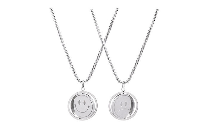 Fashion Smiley Face Stainless Steel Plating Pendant Necklace 1 Piece