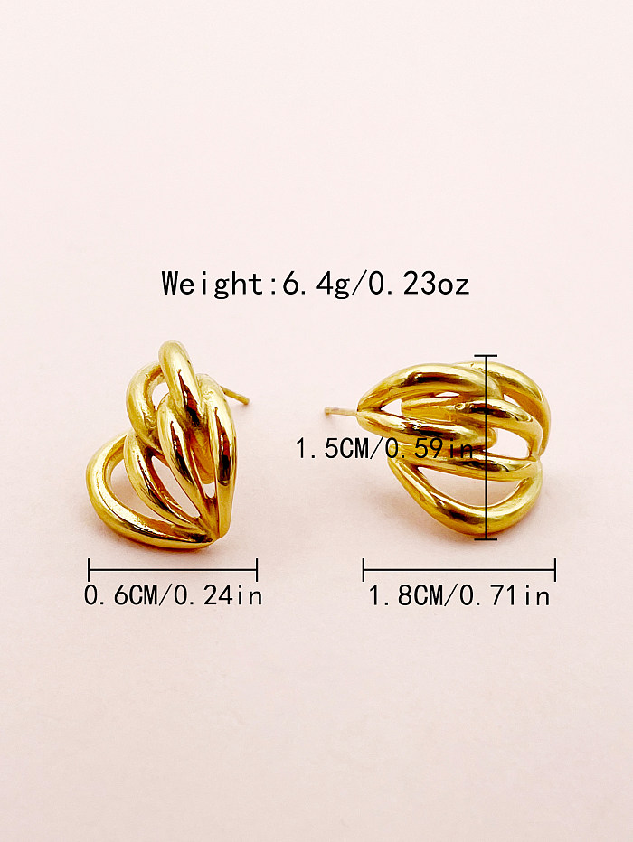 1 Pair Sweet Commute Fruit Banana Stainless Steel  Metal Polishing Plating Gold Plated Ear Studs