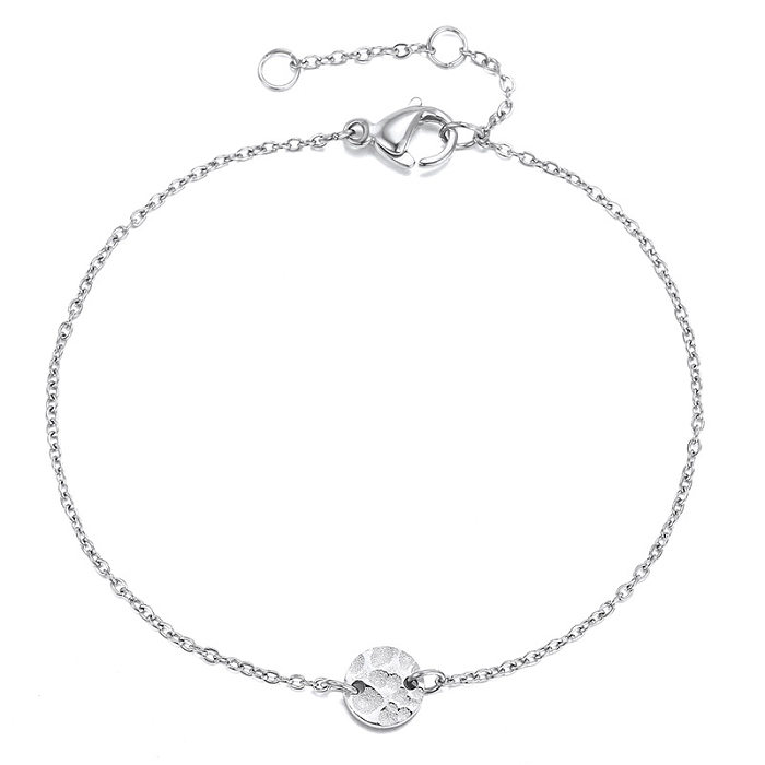 Hot Summer New Simple Geometric Round Bracelet 316L Stainless Steel Lettering Bracelet Wholesale jewelry