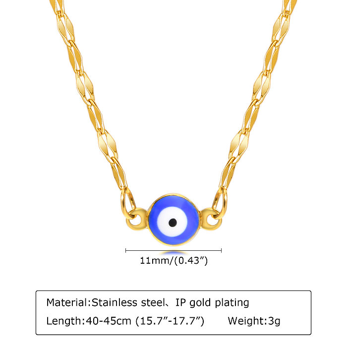 Fashion Devil'S Eye Stainless Steel  Plating Necklace 1 Piece