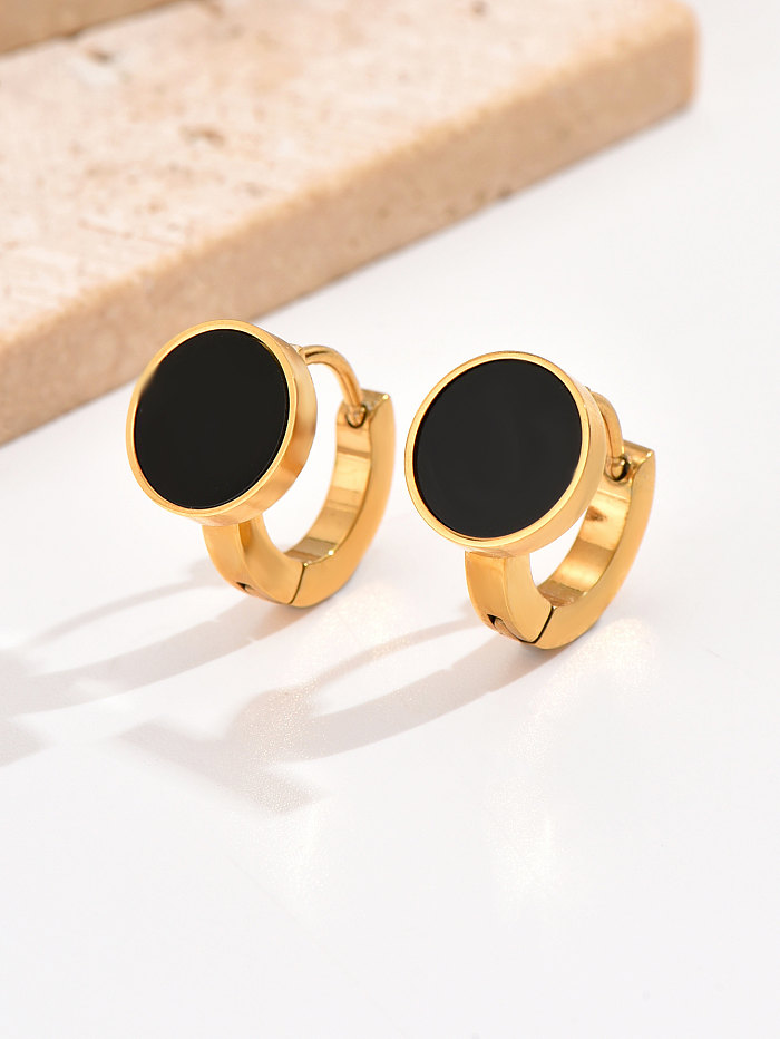1 Pair Modern Style Simple Style Circle Plating Inlay Stainless Steel  Acrylic 14K Gold Plated Ear Cuffs