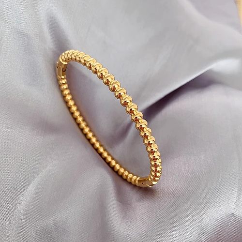 Bracelet plaqué or en acier titane de couleur unie pour dame de style vintage en gros