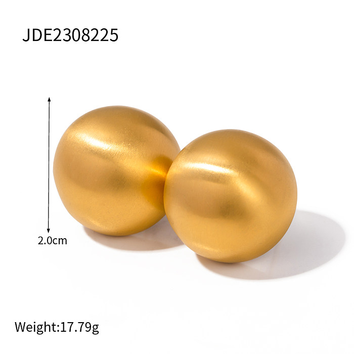 1 Pair IG Style Simple Style Round Plating Stainless Steel  18K Gold Plated Ear Studs