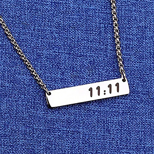 Simple Style Number Stainless Steel  Carving Pendant Necklace