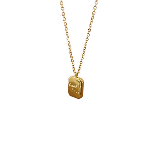 Simple Style Letter Stainless Steel Plating 18K Gold Plated Pendant Necklace