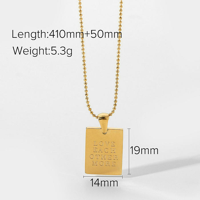 European And American Ins Internet Celebrity Necklace 18K Gold Stainless Steel  Text Necklace For Women Fashion Trendy Style Necklace Jewelry
