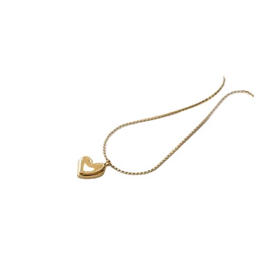 Simple Style Korean Style Heart Shape Stainless Steel Plating Pendant Necklace