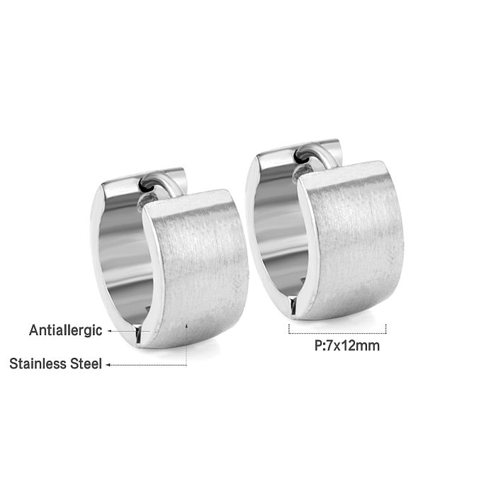 Simple Style C Shape Stainless Steel  Plating Earrings 1 Pair