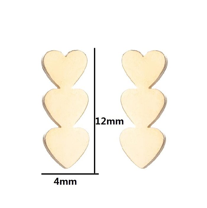 1 Pair Fashion Gesture Heart Shape Stainless Steel Ear Studs