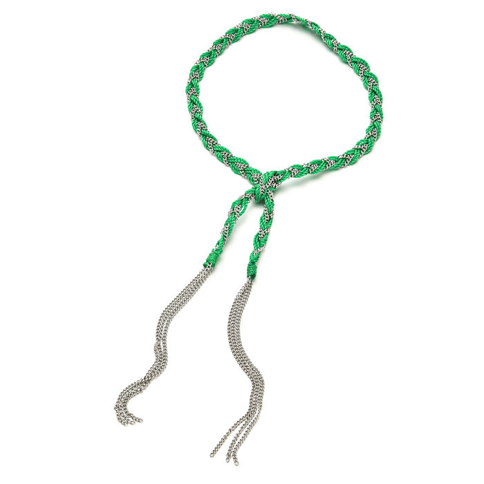 Halskette aus gedrehtem Edelstahlseil im Ethno-Stil in großen Mengen