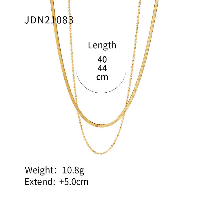 Colliers superposés géométriques en acier inoxydable à la mode Colliers en acier inoxydable plaqués or