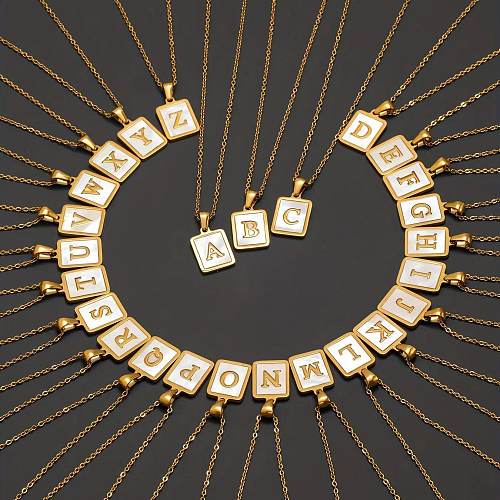 Einfache vergoldete Halskette mit Buchstaben-Edelstahlbeschichtung