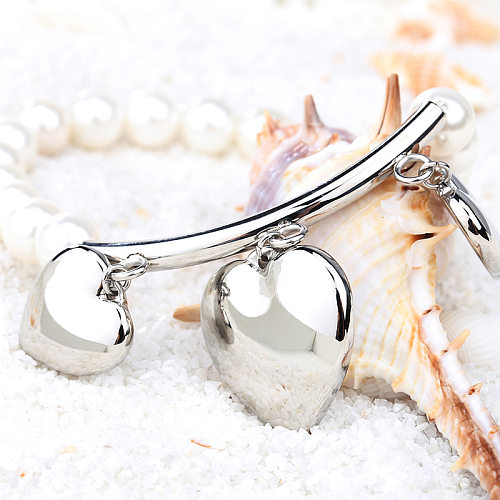 New Fashion Heart Pendent Pearl Stainless Steel Bracelet Wholesale jewelry