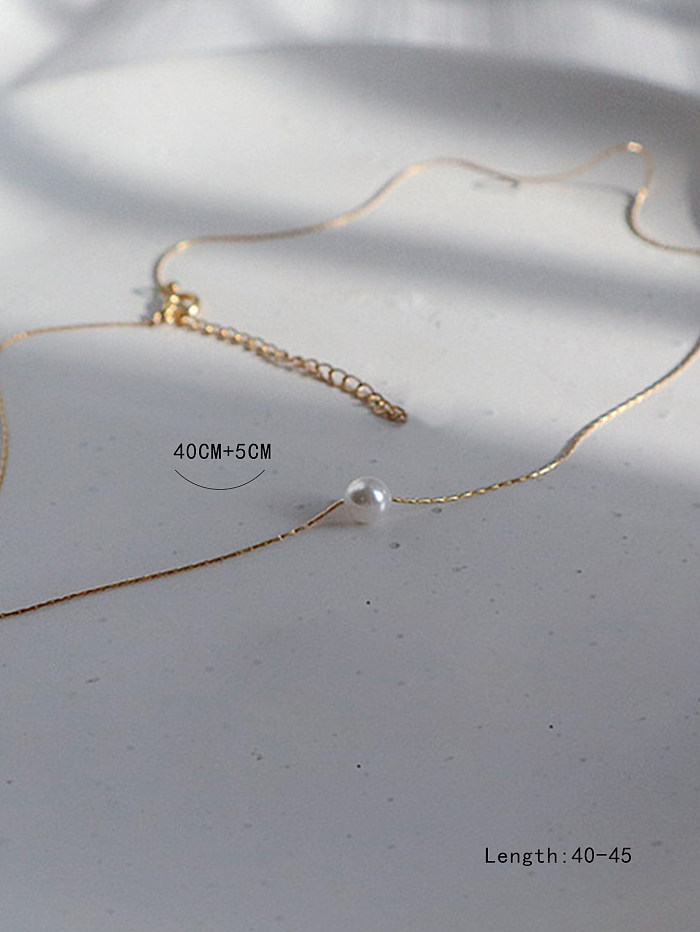 Elegante Perlen-Edelstahl-Anhänger-Halskette