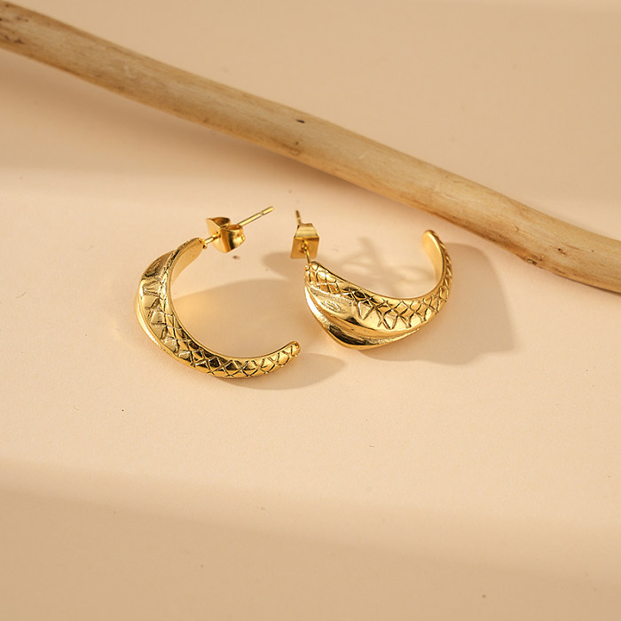 1 Pair Vacation Classic Style Snake Plating Stainless Steel  Gold Plated Ear Studs