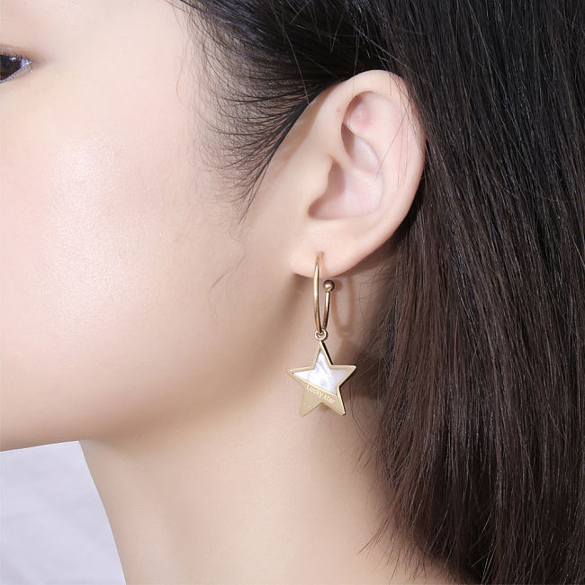 1 Piece Casual Star Plating Stainless Steel Earrings