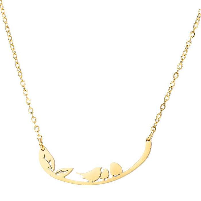 Fashion Bird Stainless Steel  Plating Pendant Necklace