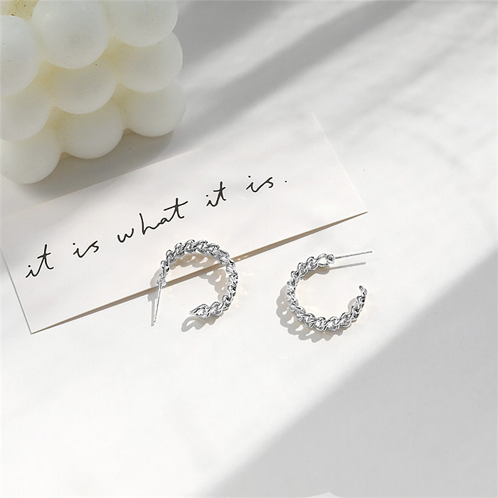 1 Pair Simple Style Round Plating Stainless Steel  Silver Plated Ear Studs