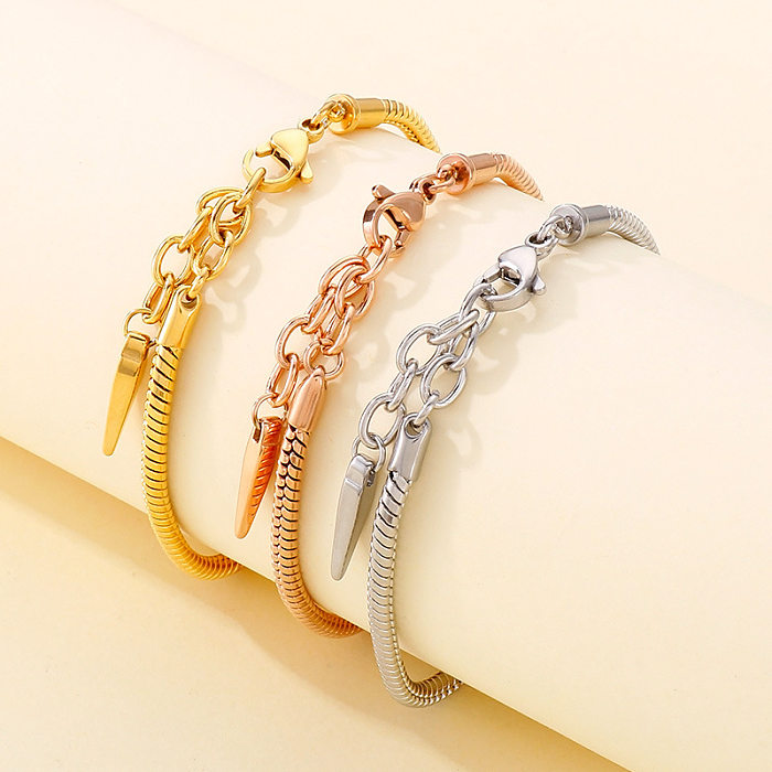Fashion Geometric Titanium Steel Bracelets Jewelry Metal Button Stainless Steel Bracelets