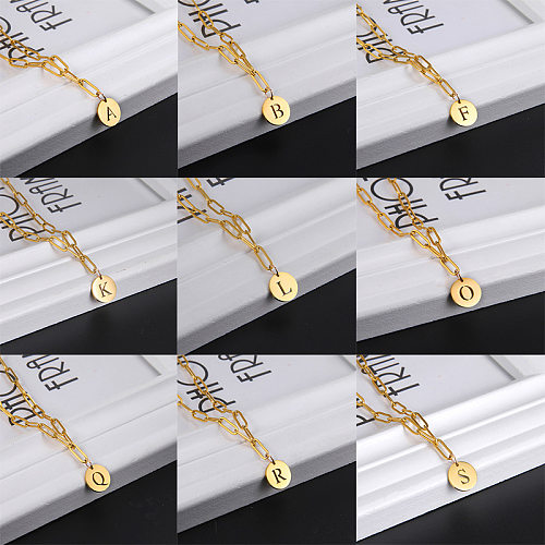 Fashion Letter Stainless Steel  Plating Pendant Necklace 1 Piece