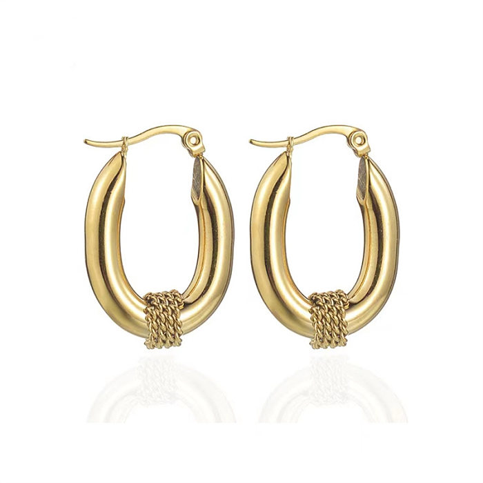 1 Paar elegante Ohrringe aus Edelstahl mit geometrischer Beschichtung