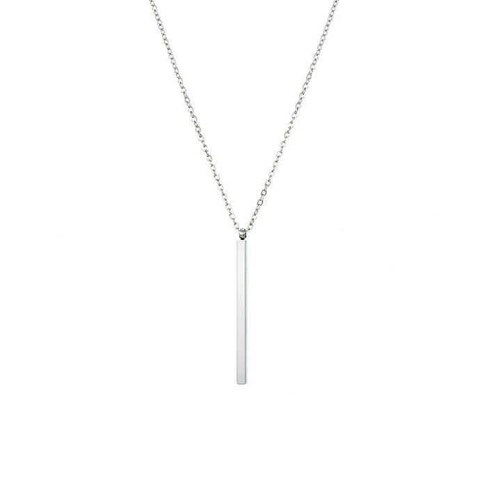 Simple Geometric Rectangular Stainless Steel  Necklace