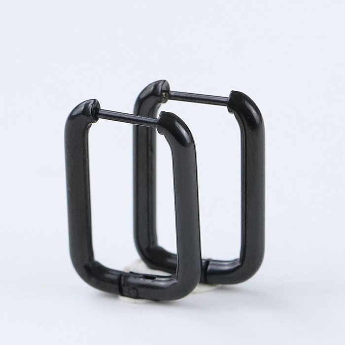 Simple Style Oval Stainless Steel Plating Earrings 1 Pair