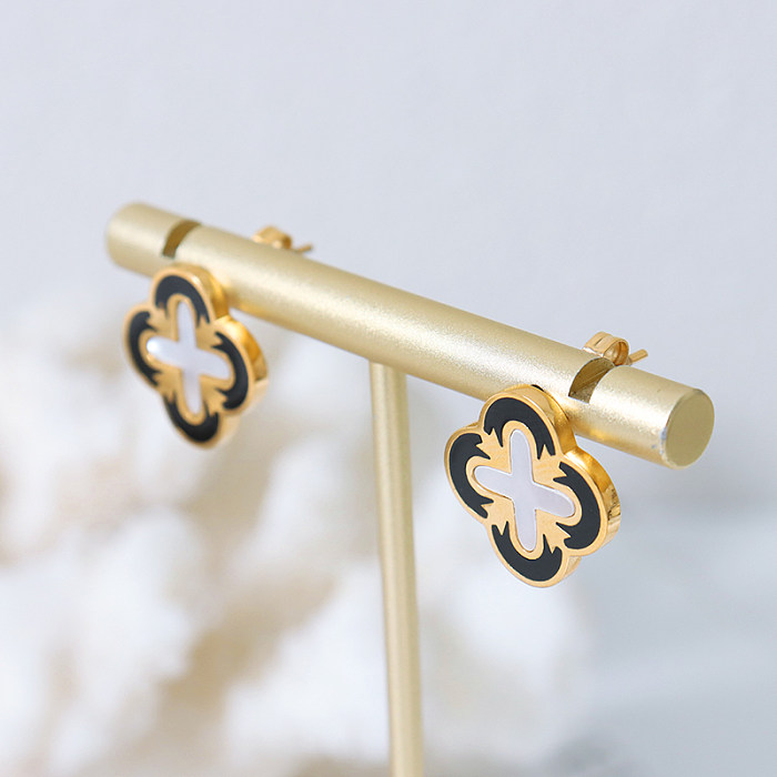 1 Pair Preppy Style Sweet Simple Style Flower Plating Stainless Steel 18K Gold Plated Ear Studs