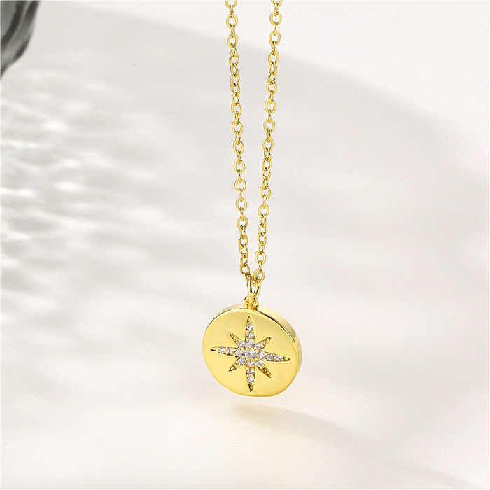 Collier avec pendentif en forme de cœur et de fleur, en acier inoxydable, plaqué or 18 carats, plaqué or, vente en gros