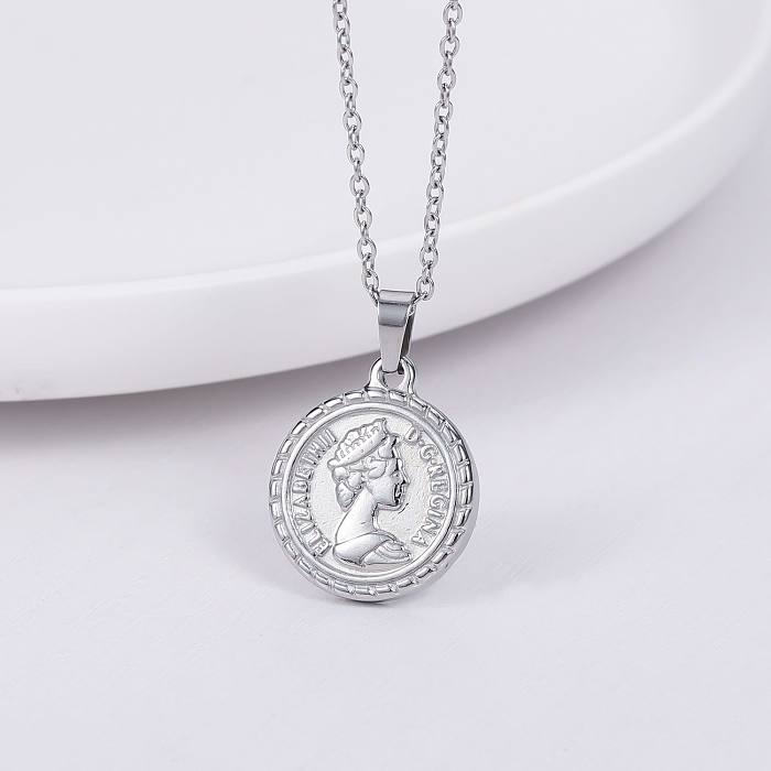 Ethnic Style Portrait Stainless Steel  Stainless Steel Plating Pendant Necklace