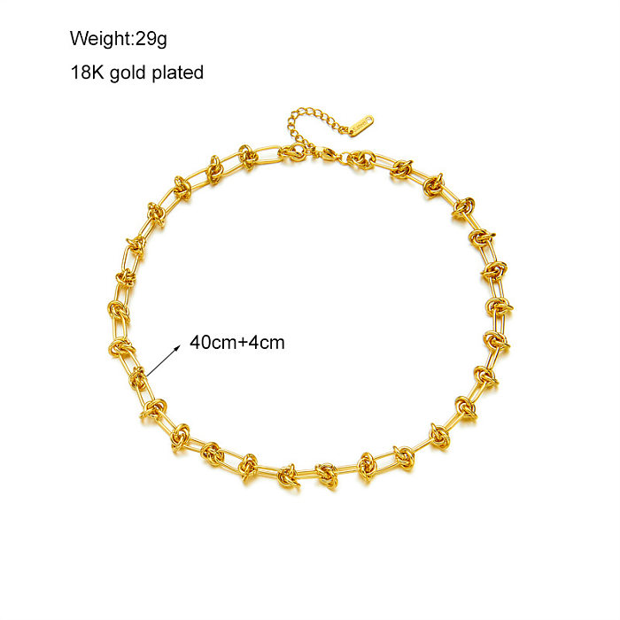 Hip-Hop Geometric Stainless Steel Plating 18K Gold Plated Necklace