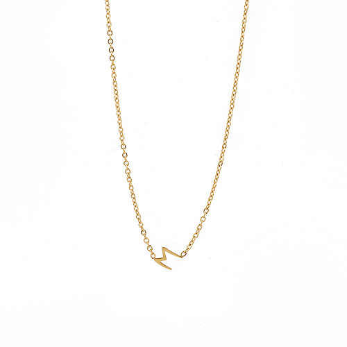Casual Simple Style Letter Stainless Steel Plating 18K Gold Plated Necklace