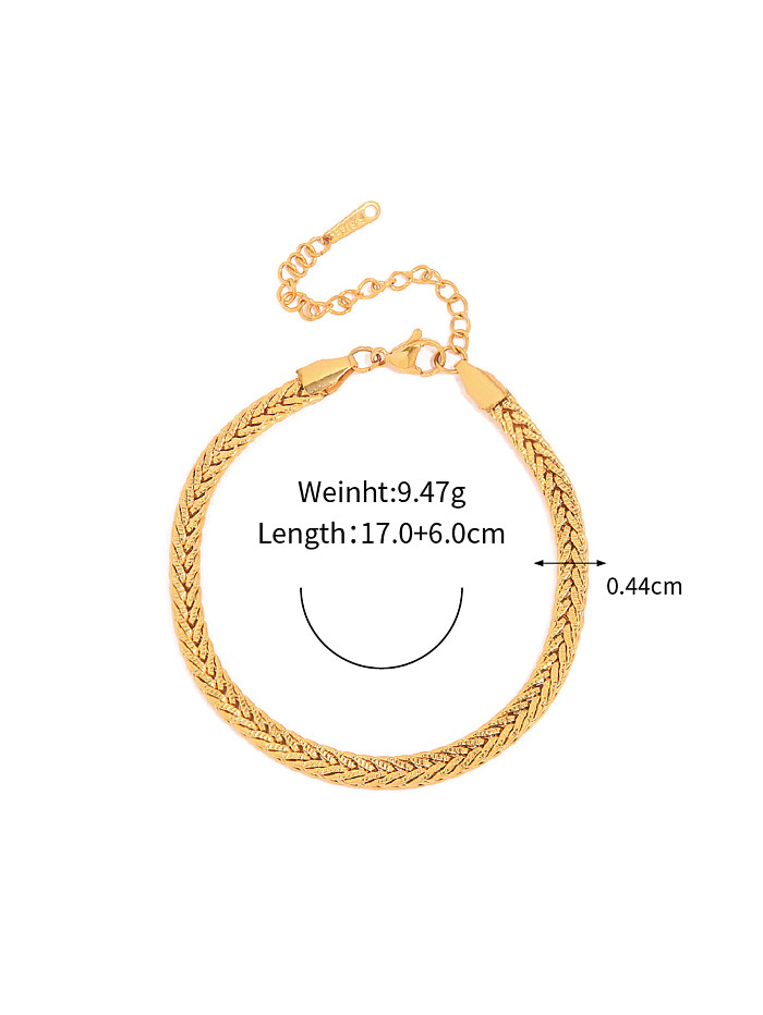 Bracelets ronds plaqués en acier inoxydable, couleur unie, Style INS, 1 pièce