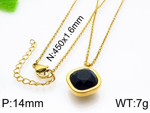 Formal Simple Style Geometric Stainless Steel  Zircon Pendant Necklace In Bulk