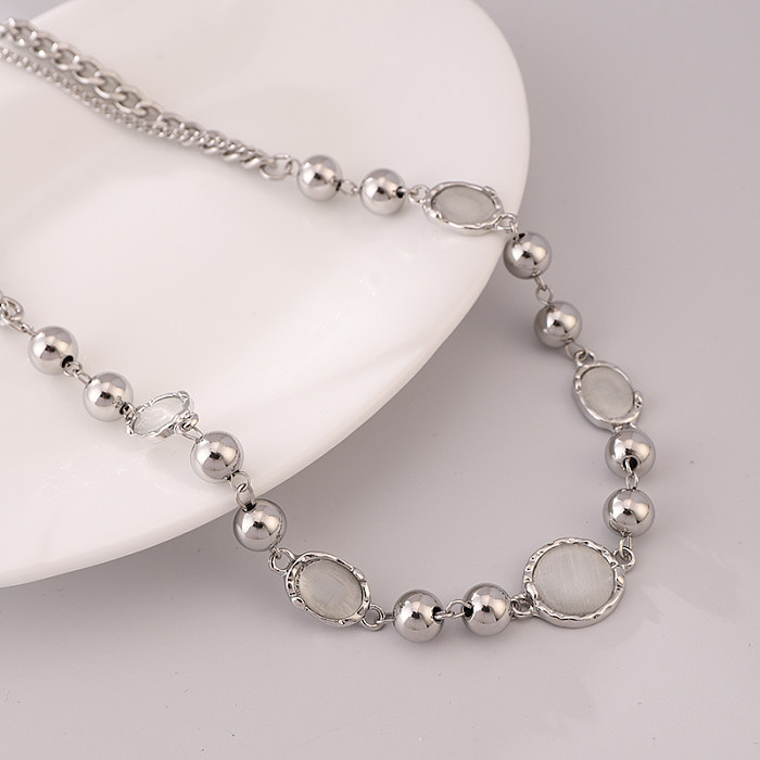 Streetwear Korean Style Heart Shape Stainless Steel  Necklace