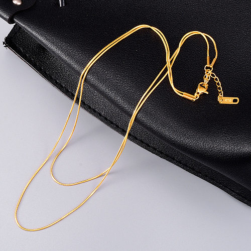 Simple Style Solid Color Stainless Steel Pendant Necklace