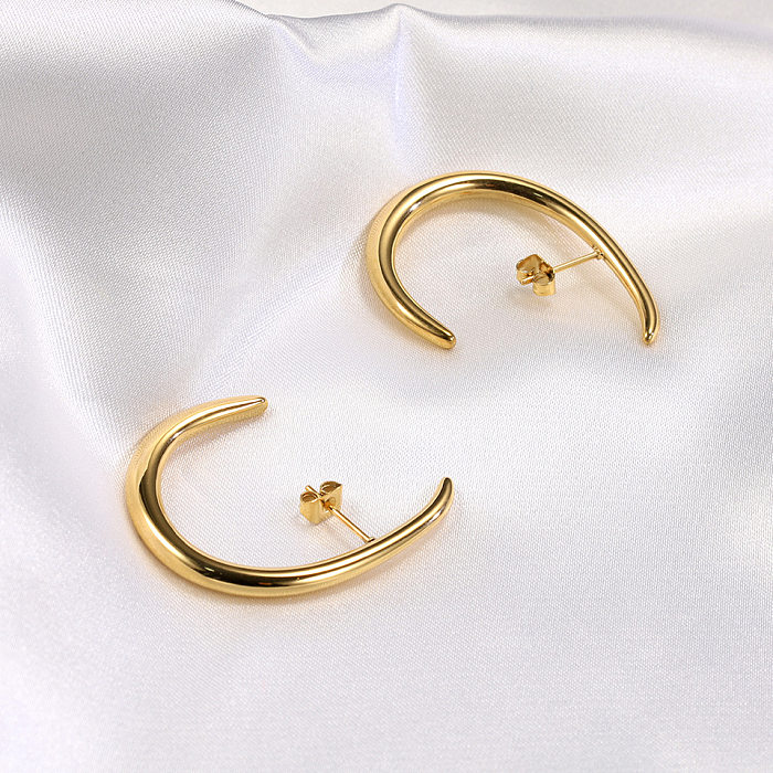 1 Pair Simple Style U Shape Plating Stainless Steel Earrings