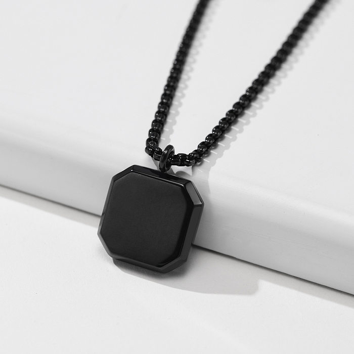Retro Geometric Stainless Steel Pendant Necklace Plating Stainless Steel  Necklaces