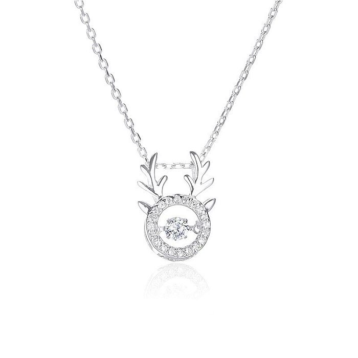 Fashion Star Heart Shape Crown Edelstahl Inlay Rhinestones Pendant Necklace