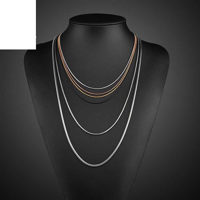 Collar geométrico de acero inoxidable de estilo simple Chapado en collares de acero inoxidable