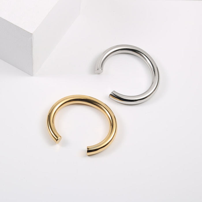 Bracelet de placage en acier titane en forme de C de style simple 1 pièce