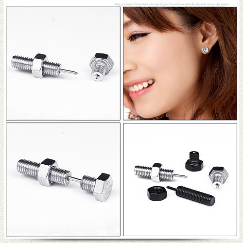 Fashion Geometric Stainless Steel Ear Studs Plating Stainless Steel  Earrings 1 Piece