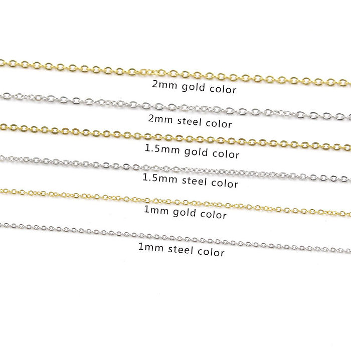 Simple Style Solid Color Stainless Steel Necklace 1 Piece