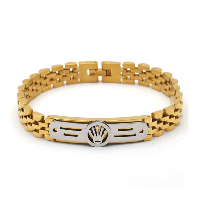 Classic Style Solid Color Stainless Steel Plating Bracelets