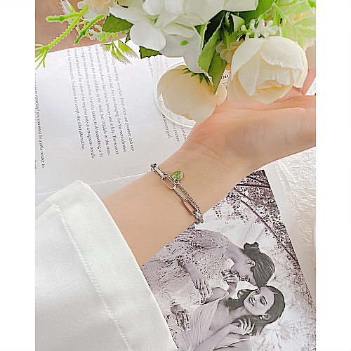 Simple Style Round Titanium Steel Plating Bracelets